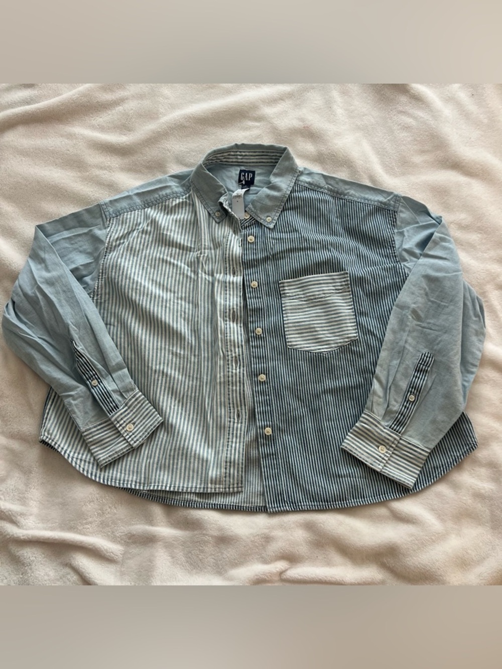 BNWT GAP Stripe Cotton Denim Button-Down Shirt
